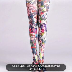 Colorful Anime Animation Japanime Print Tights